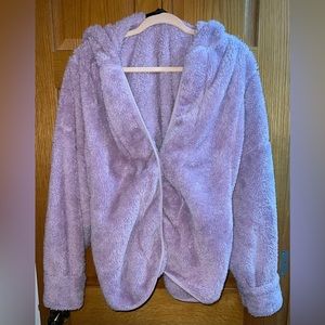 GREAT CONDITION! Forever 21 Plush Hooded Button Jacket, Size: M/L